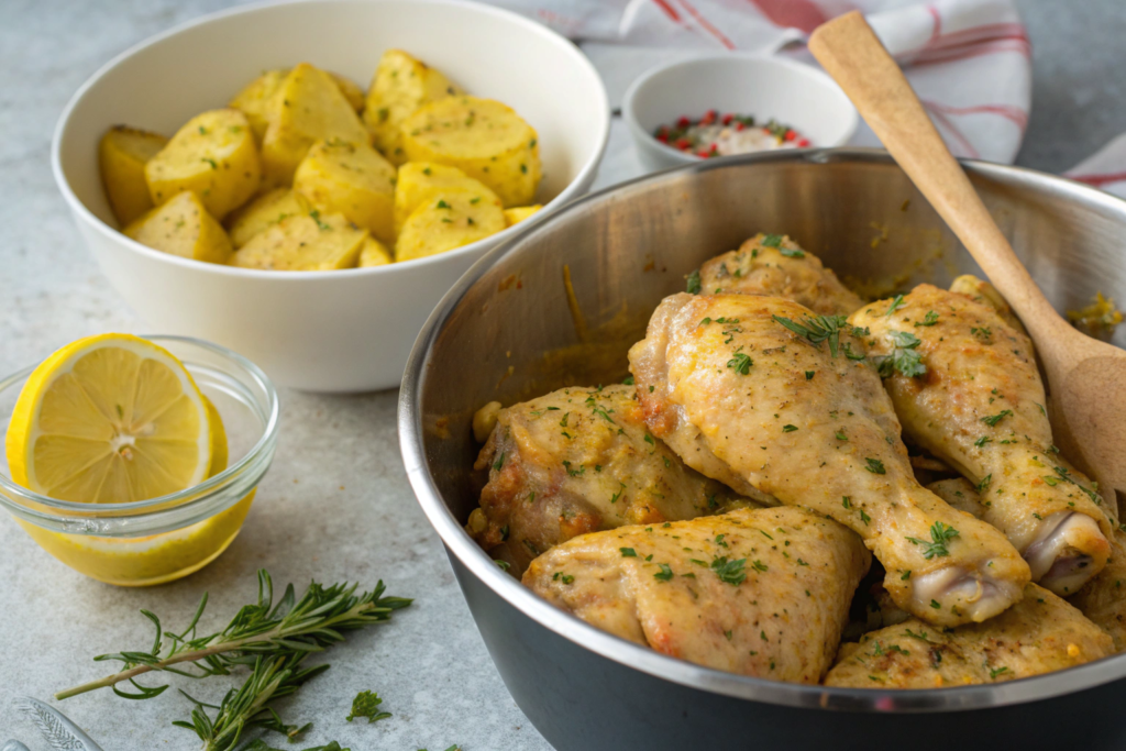 Learn how to make authentic Greek lemon chicken with potatoes. Get step-by-step instructions, tips, and pairing ideas for a perfect meal