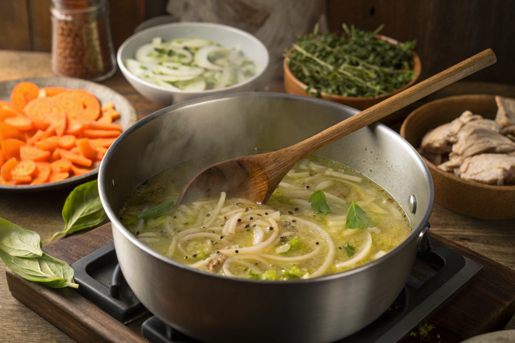 Learn how to make a quick and easy chicken noodle soup in just 40 minutes. Perfect for cozy dinners with simple ingredients and big flavor