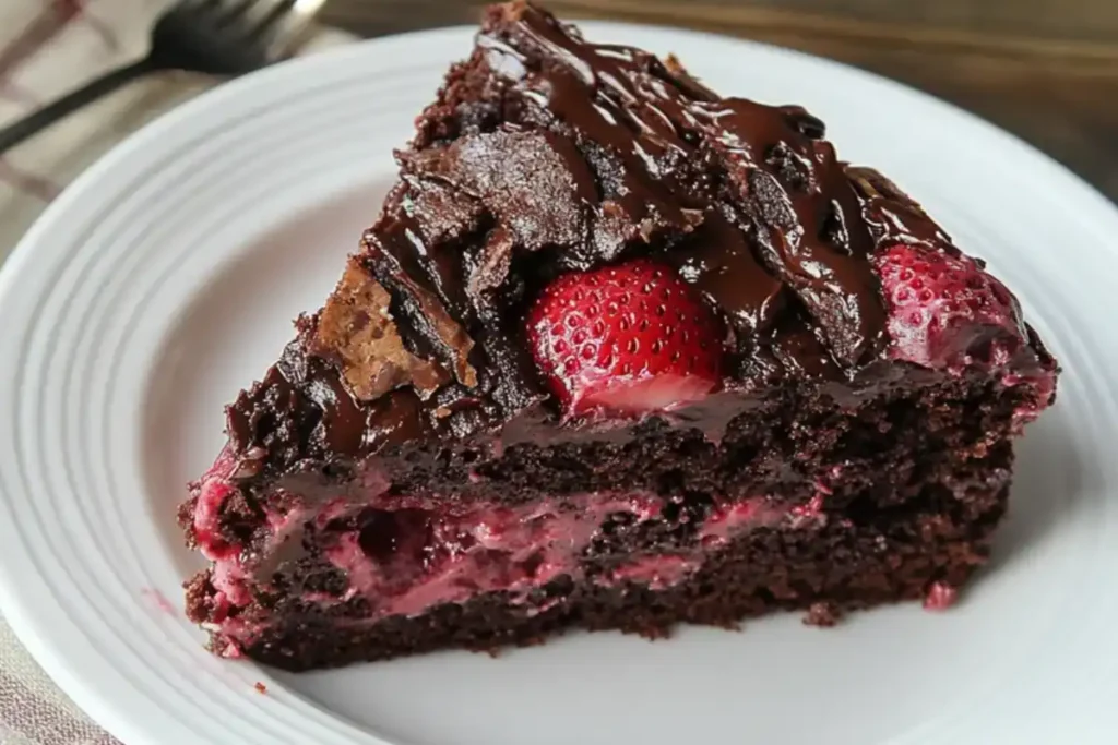 Learn how to make a strawberry earthquake cake with cream cheese swirls, fresh strawberries, and a deliciously cracked top.