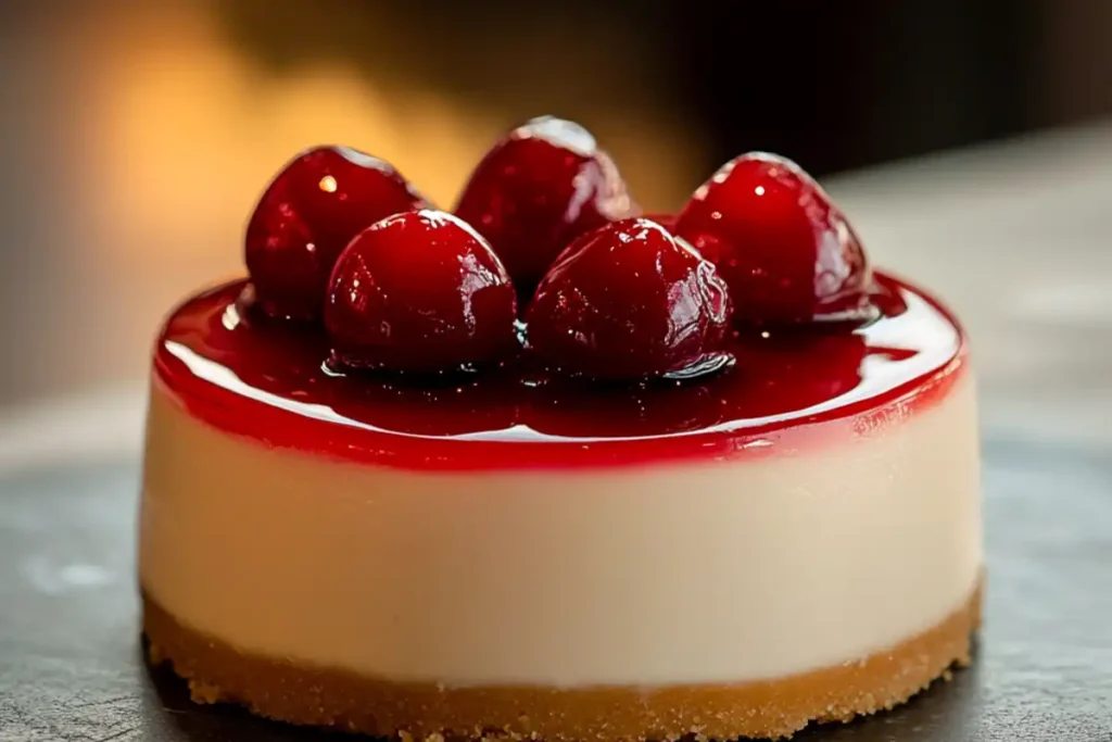 Make a creamy no bake cherry cheesecake dessert with graham cracker crust, cream cheese filling, and cherry topping—quick and easy