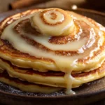 Make fluffy cinnamon roll pancakes with gooey swirls and cream cheese icing using this simple and delicious recipe