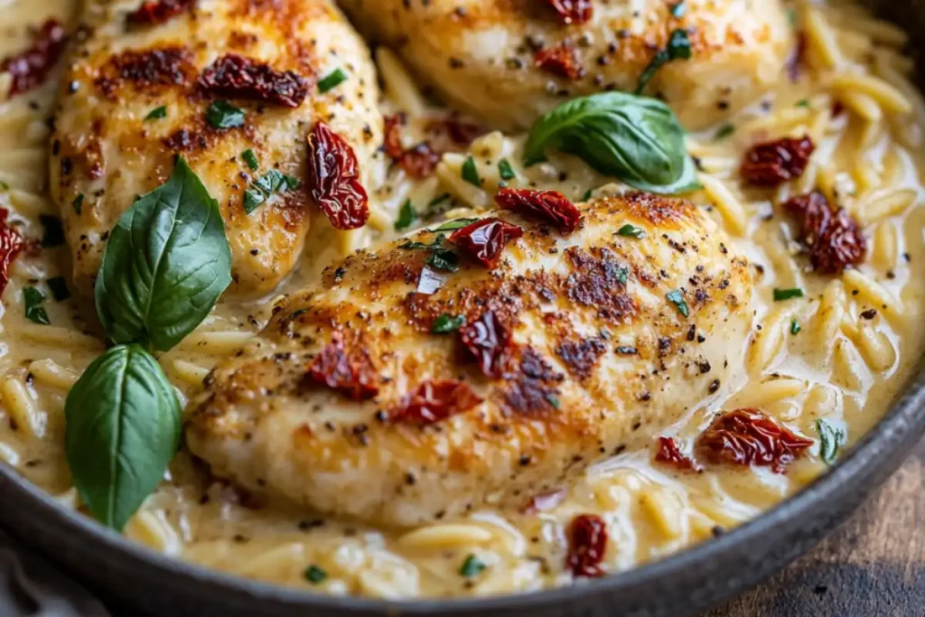 Discover how to make Marry Me Chicken Orzo, a creamy one-pan dish with tender chicken, orzo, and rich flavors perfect for any dinner occasion