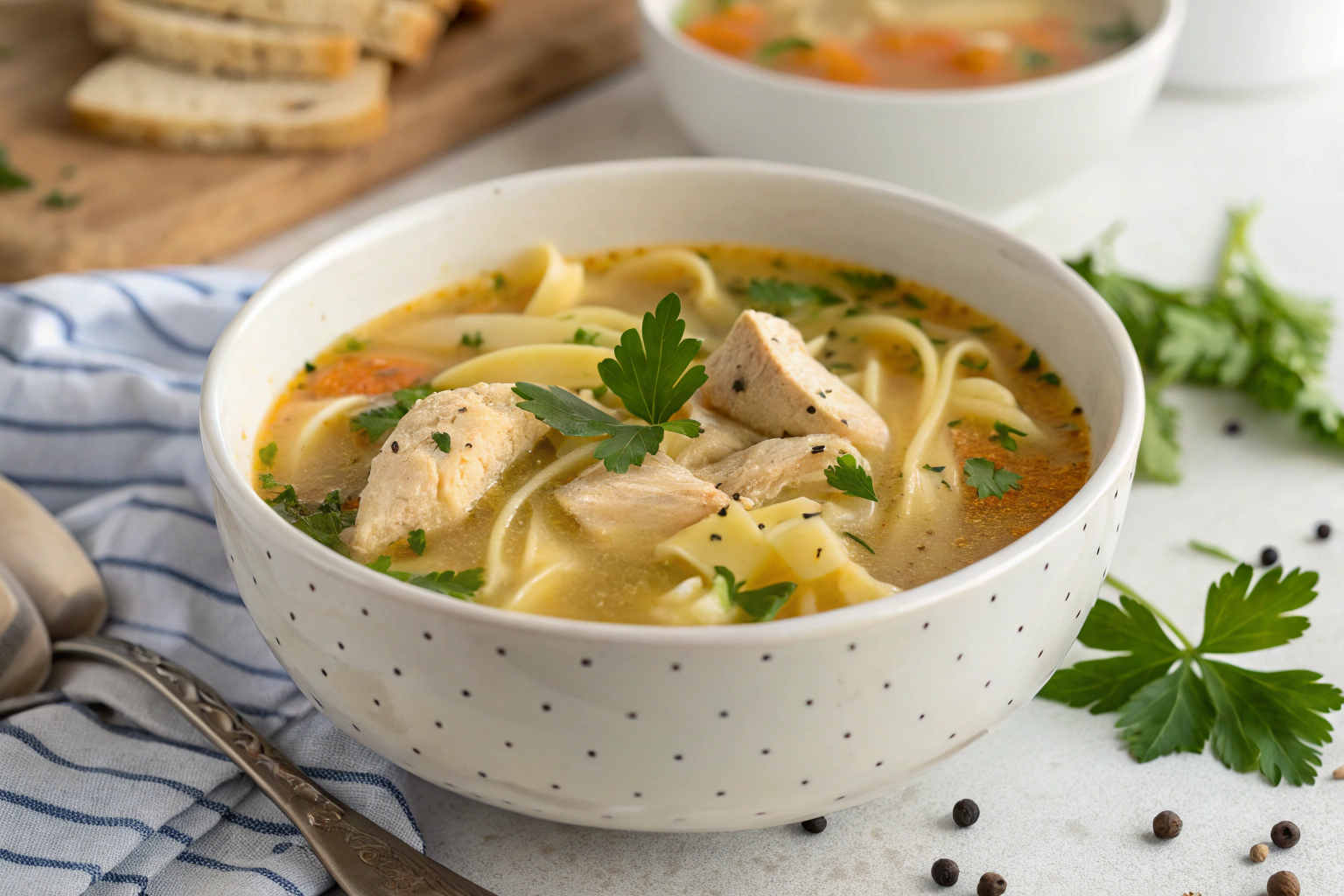 Learn how to make a quick and easy chicken noodle soup in just 40 minutes. Perfect for cozy dinners with simple ingredients and big flavor