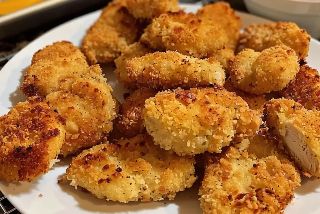 Learn how to make healthy and crispy baked chicken nuggets at home with simple ingredients, perfect for family meals and snack-time favorites