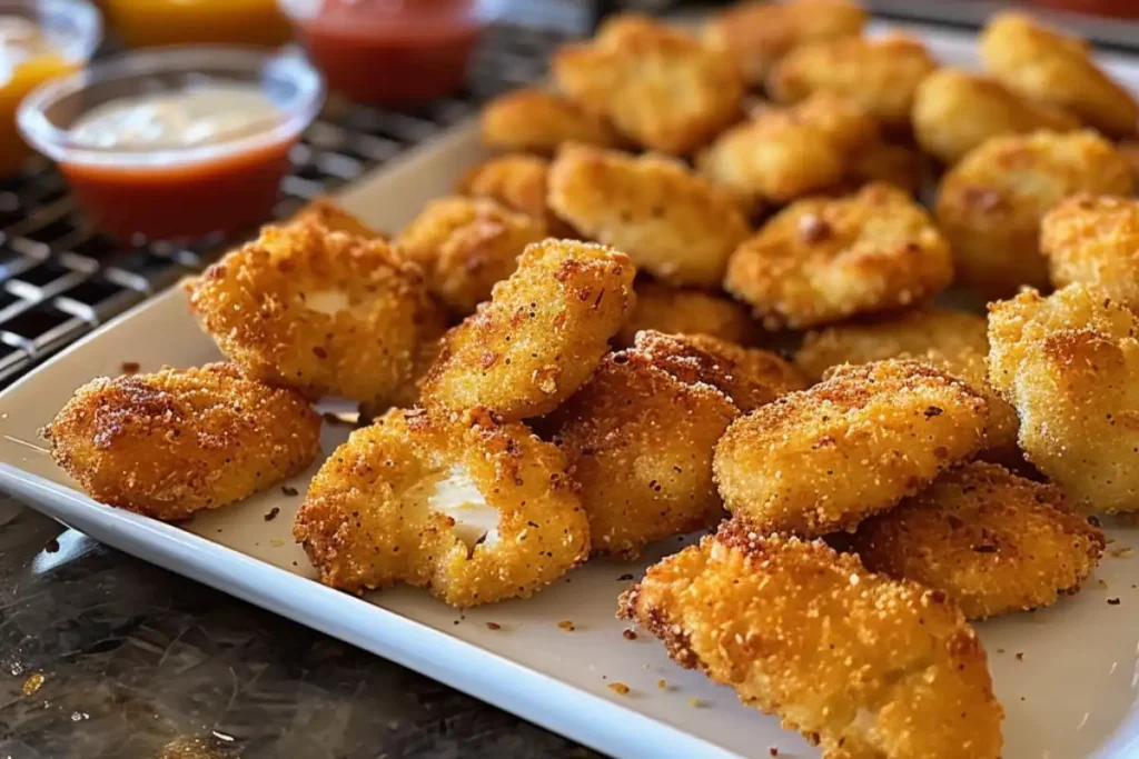 Learn how to make healthy and crispy baked chicken nuggets at home with simple ingredients, perfect for family meals and snack-time favorites