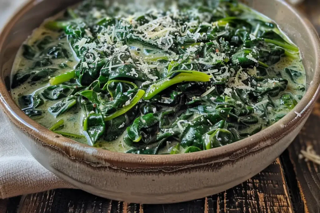 Enjoy this easy, creamy 3 ingredient creamed spinach recipe—perfect for a quick, healthy side dish ready in minutes