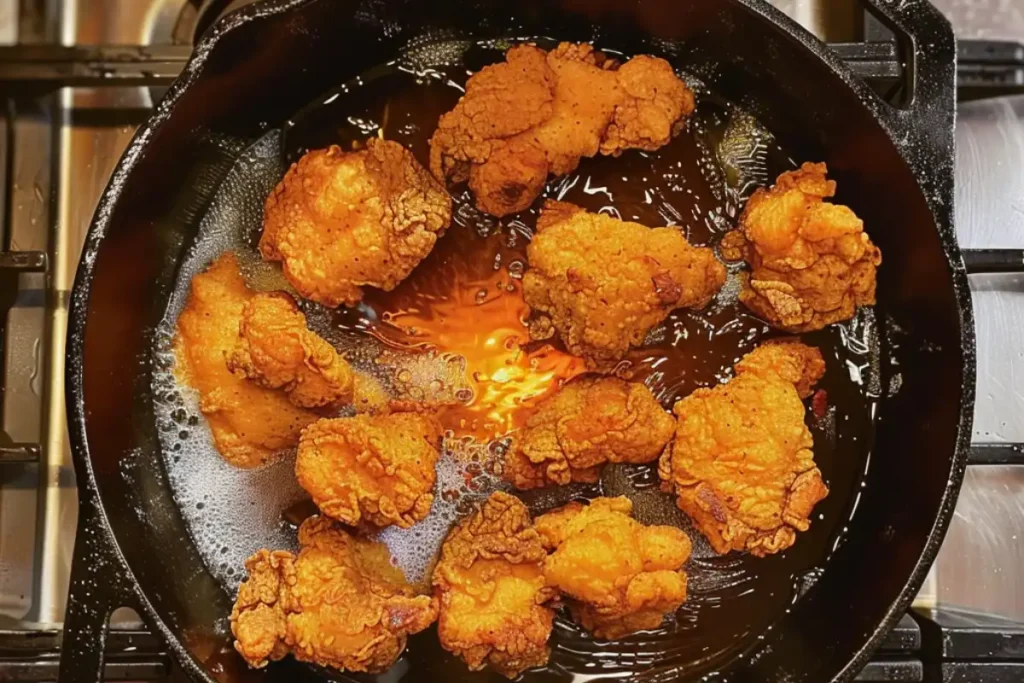 Learn how to perfectly fry chicken in a Dutch oven with this step-by-step guide, ensuring crispy skin and juicy meat every time.