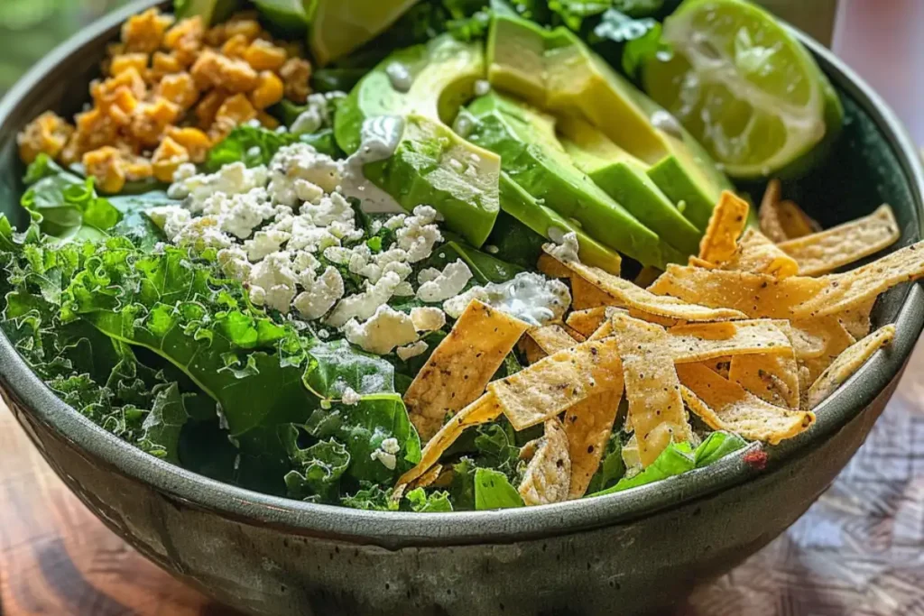 Discover a vibrant twist on Caesar salad with Mexican flavors like avocado, tortilla strips, and cotija cheese. Healthy and delicious!