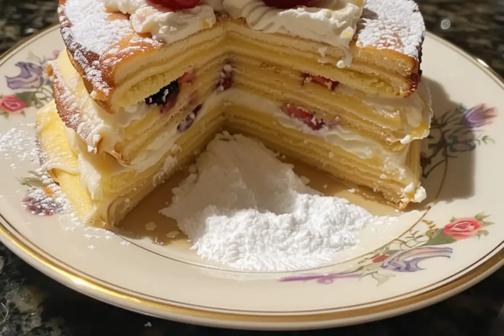 Learn how to make a fluffy pancake cake with layers, delicious fillings, and toppings. Perfect for breakfast or brunch!