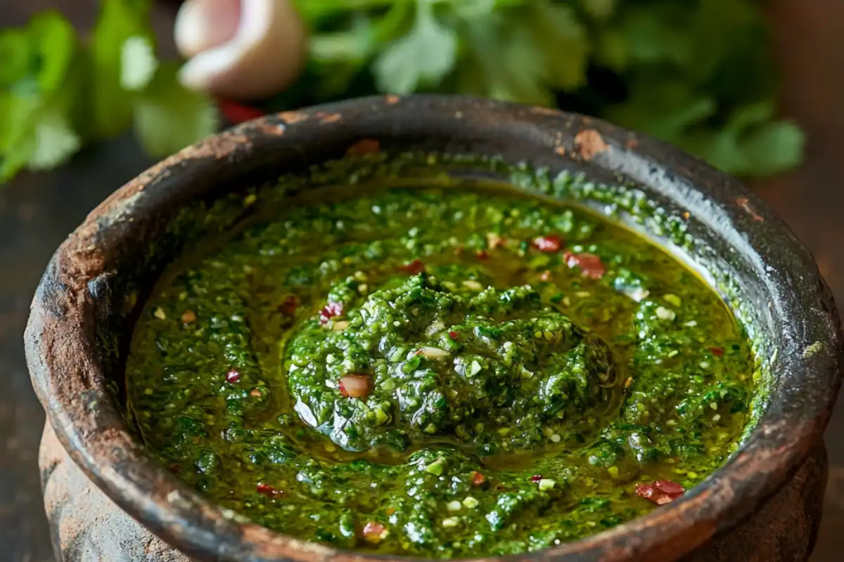 Discover the bold flavors of Skhug, a spicy Middle Eastern sauce made with fresh herbs and chilies. Perfect as a dip, condiment, or marinade.