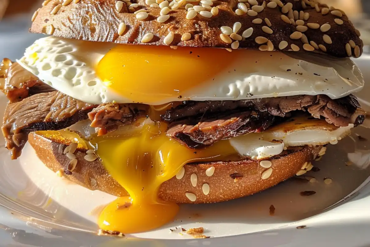 Learn how to make a steak, egg, and cheese bagel with tender steak, melted cheese, and fluffy eggs for a satisfying breakfast sandwich