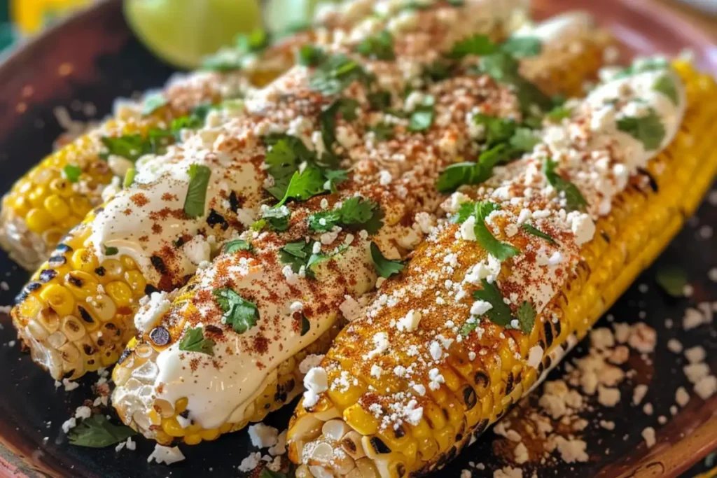 Learn the ingredients of elote, Mexican street corn, and how to make it with toppings like cheese, chili powder, and lime