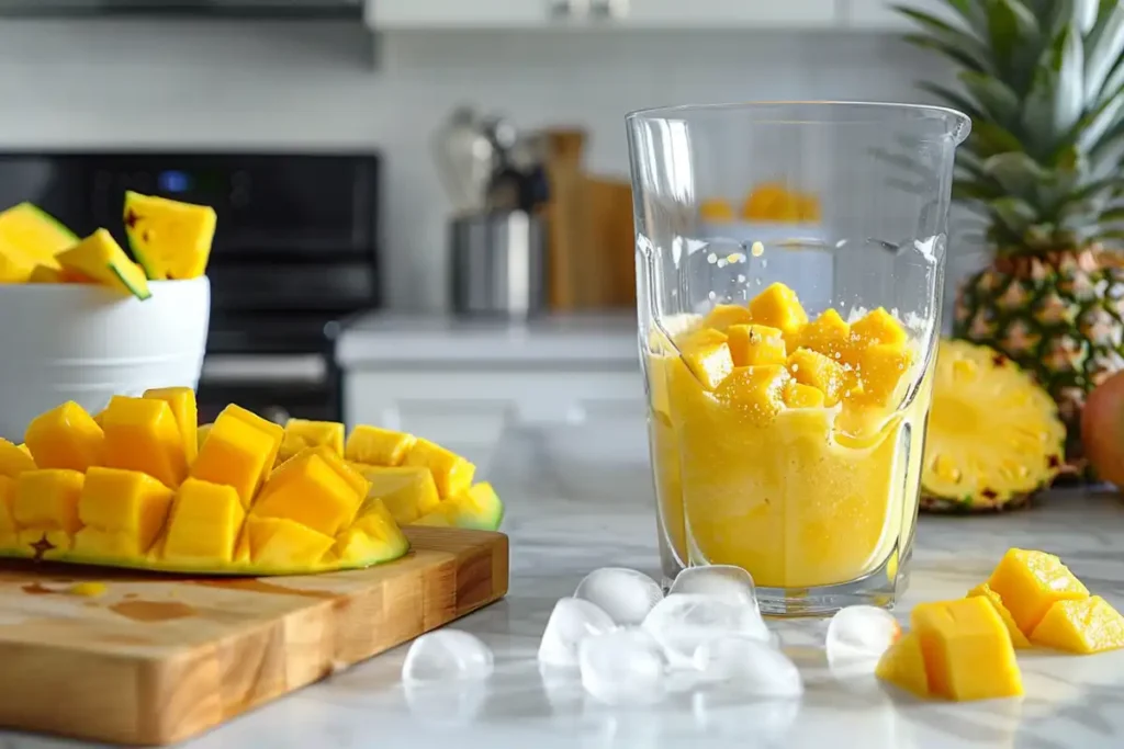 Discover how to make a delicious mango pineapple smoothie with simple ingredients. Perfect for a refreshing snack or breakfast!