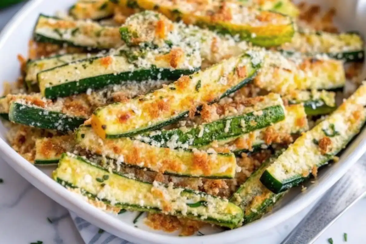 Baked Parmesan Zucchini is a quick, crispy, and cheesy side dish or snack that’s healthy, low-carb, and full of flavor in every bite.