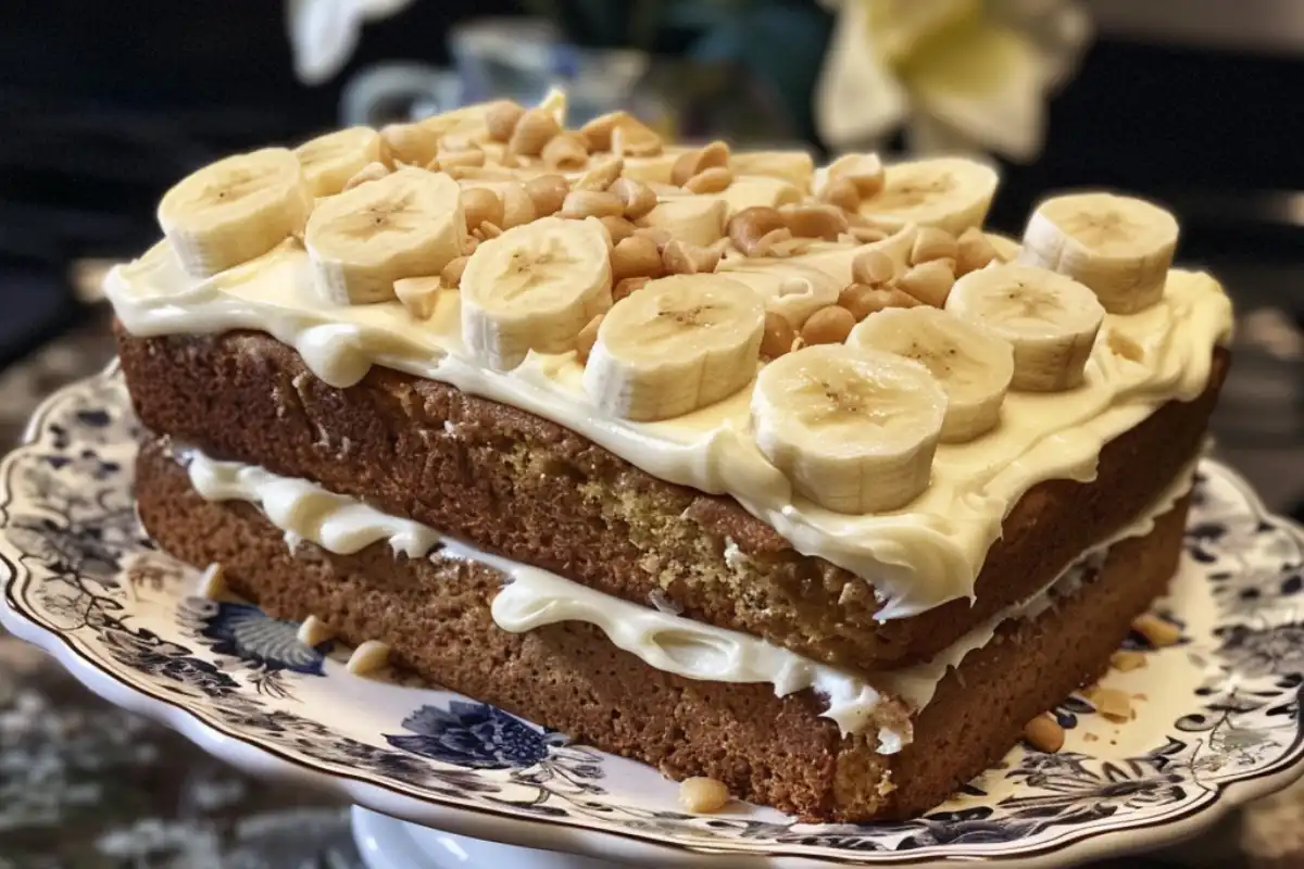 Banana Bread Cake is a moist, fluffy dessert that combines the rich flavor of banana bread with the soft texture of a classic cake.