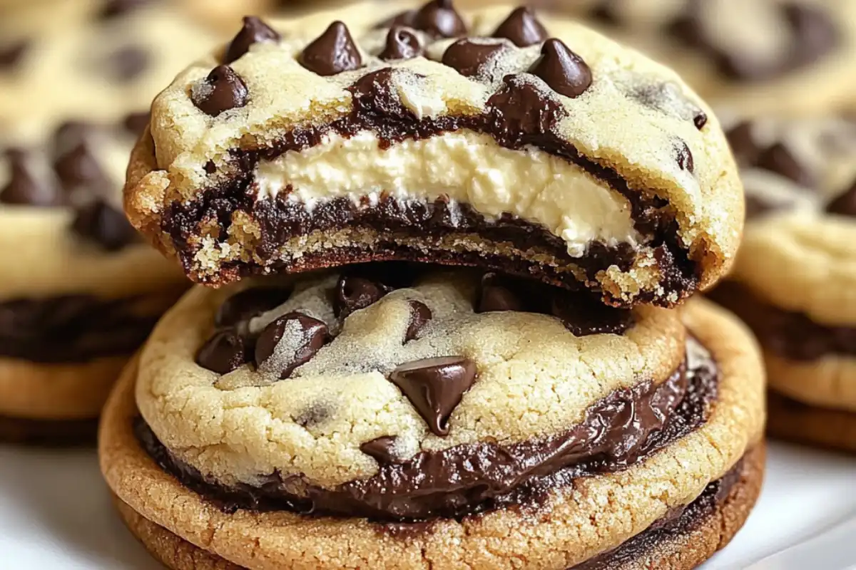 Cheesecake Stuffed Chocolate Chip Cookies are soft, gooey, and loaded with creamy cheesecake filling—a decadent dessert dream come true!