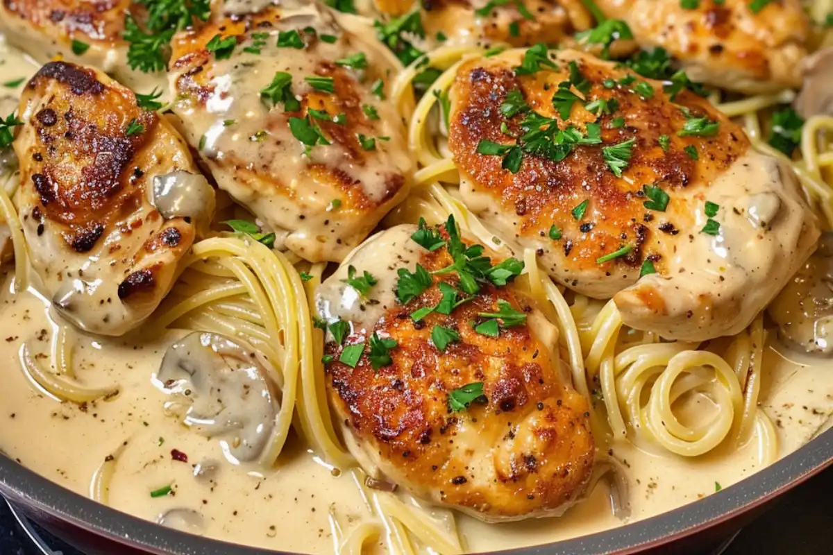 Crockpot Angel Chicken is creamy, tender, and comforting! A slow cooker classic served over angel hair pasta for the perfect cozy meal.