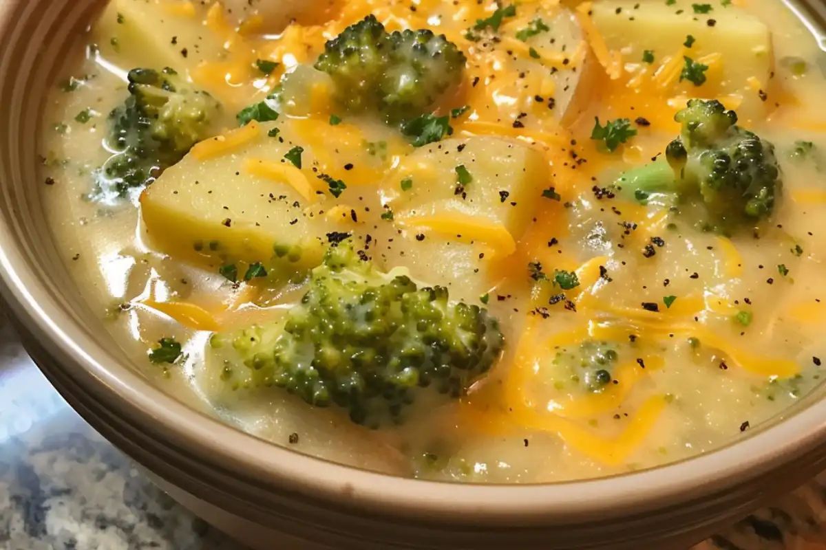 Crockpot Potato Broccoli Cheddar Soup is rich, cheesy, and loaded with veggies—an easy, comforting meal perfect for chilly nights.