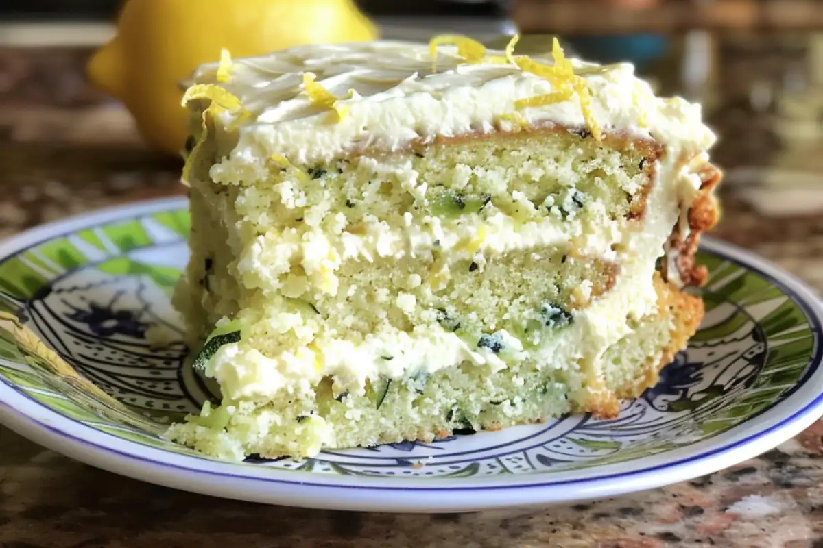Lemon Zucchini Cake with Cream Cheese Frosting is moist, zesty, and topped with rich frosting—a bright, easy dessert for any occasion!