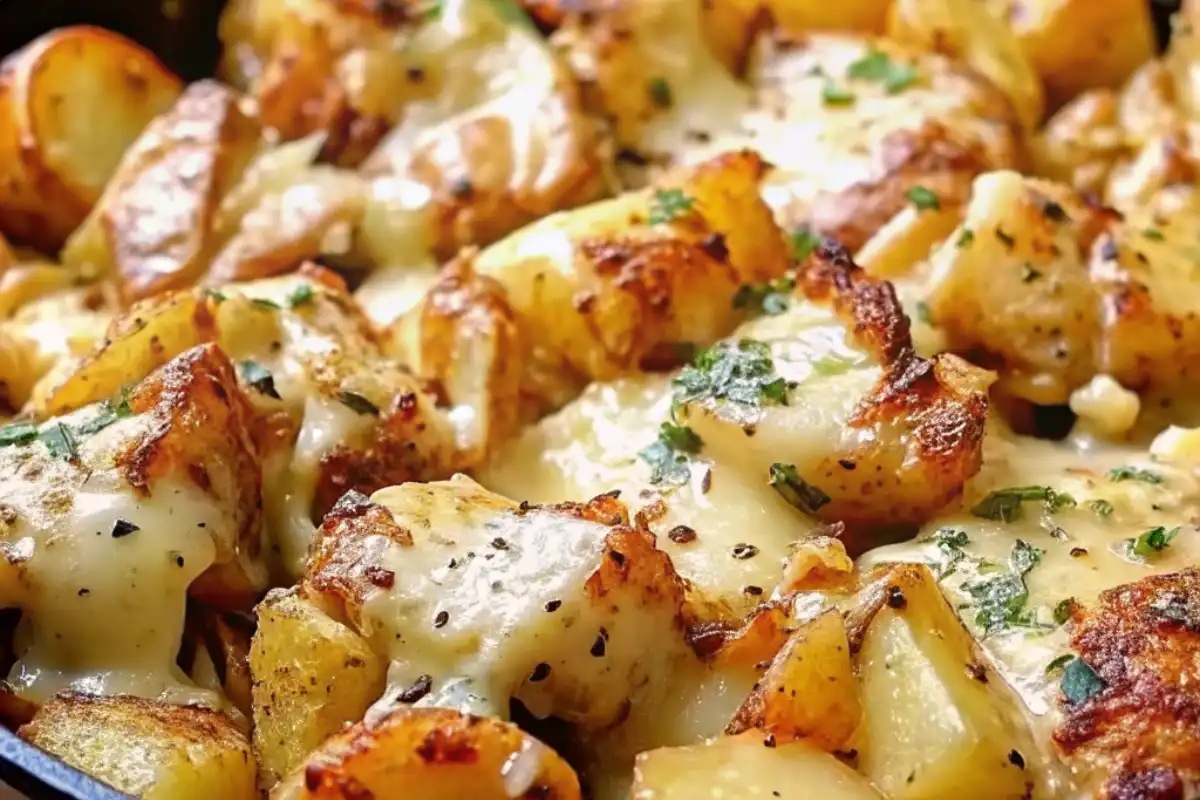 Crockpot Garlic Parmesan Chicken and Potatoes is a creamy, easy one-pot meal packed with flavor—perfect for weeknight family dinners!
