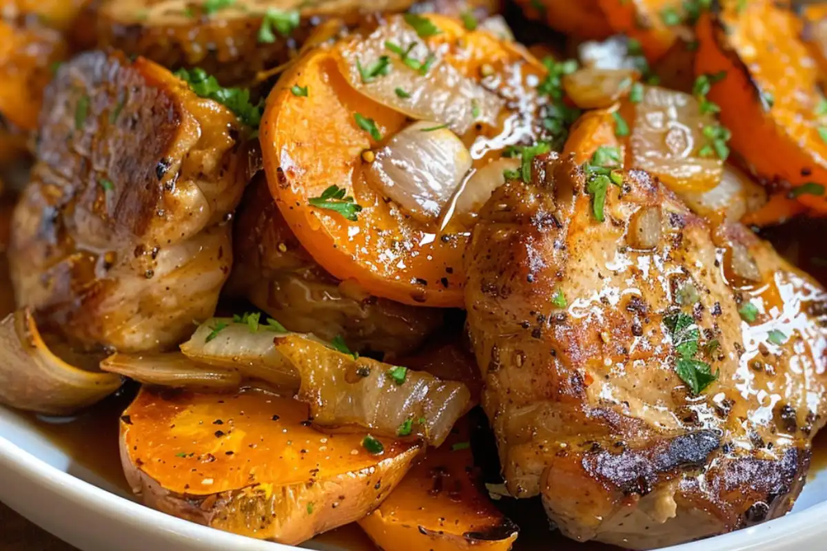 Slow Cooker Pork Chops and Sweet Potatoes is a cozy, one-pot meal with tender pork, soft sweet potatoes, and warm fall flavors.