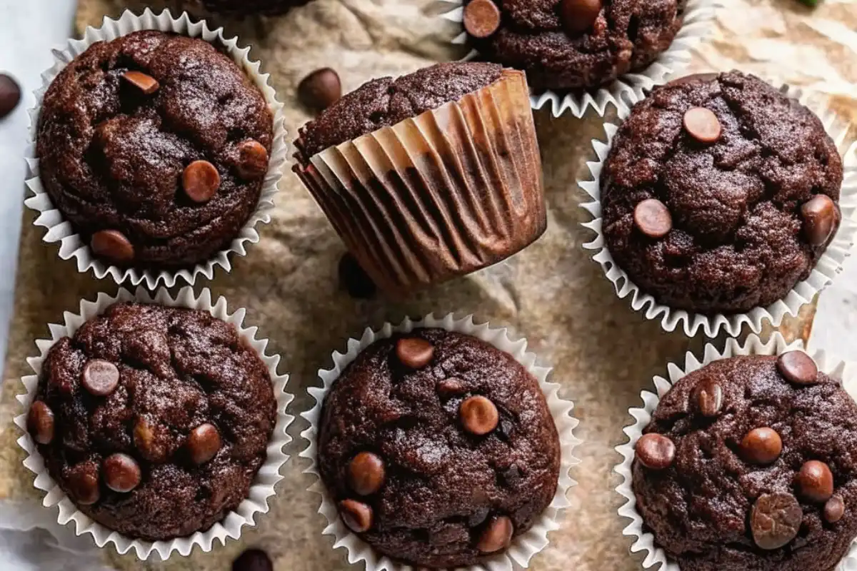 Chocolate Zucchini Muffins are rich, moist, and loaded with chocolate flavor—an easy way to sneak in veggies and enjoy a sweet treat!