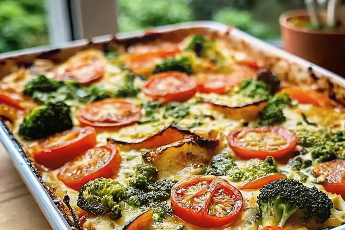 Cottage Cheese and Veggies Bake is a cheesy, protein-packed casserole loaded with vegetables. Great for breakfast, lunch, or dinner!