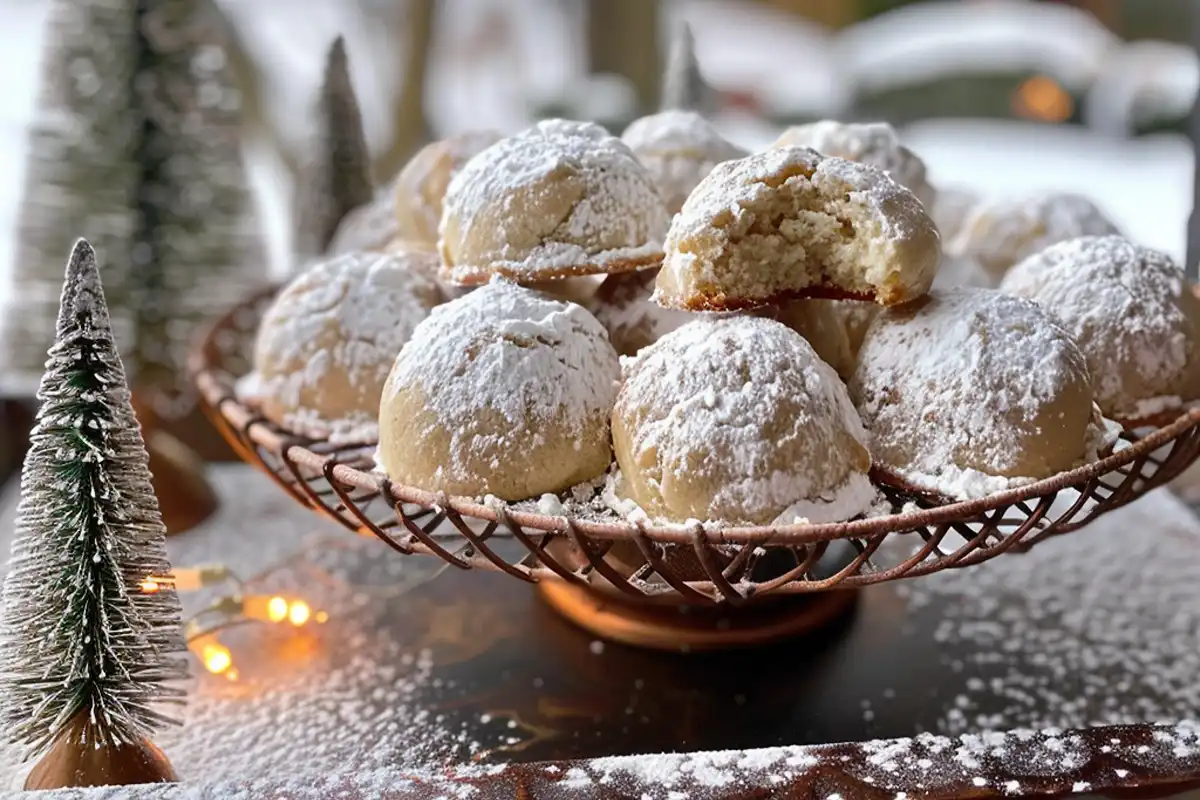Mexican Wedding Cookies are buttery, melt-in-your-mouth cookies coated in powdered sugar and filled with crunchy pecans. A holiday favorite!