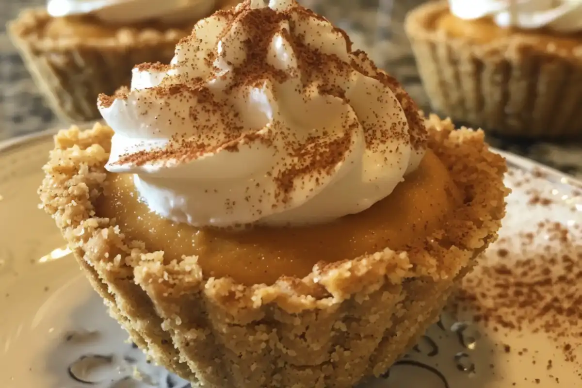 Mini No-Bake Pumpkin Pies are the perfect fall treat—creamy, spiced, and served in a graham cracker crust. No oven needed, just chill and enjoy!