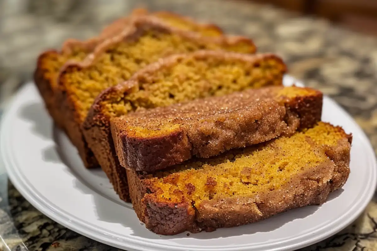 Snickerdoodle Pumpkin Bread is moist, spiced, and coated in cinnamon sugar—like your favorite cookie in a soft, pumpkin-packed loaf!