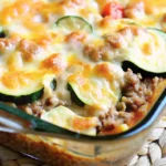 Turkey Zucchini Casserole is a healthy, low-carb dish packed with lean turkey, fresh zucchini, and melted cheese—easy comfort food at its best!
