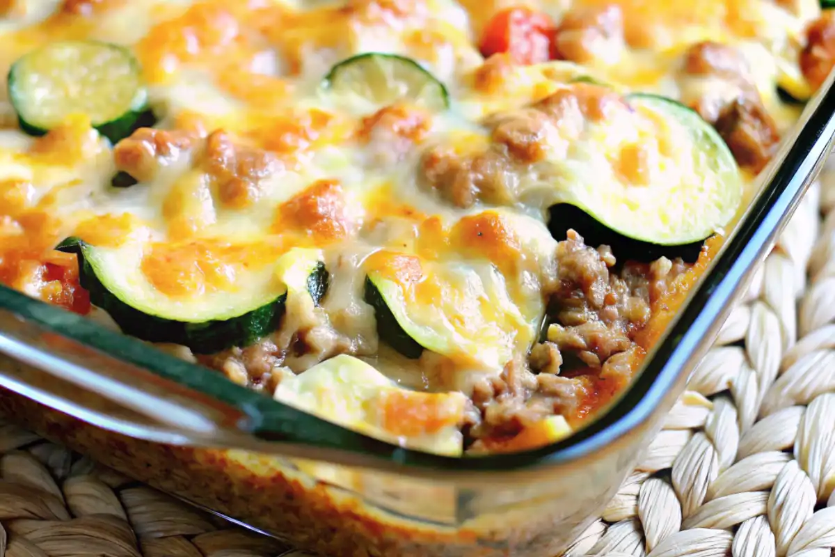Turkey Zucchini Casserole is a healthy, low-carb dish packed with lean turkey, fresh zucchini, and melted cheese—easy comfort food at its best!