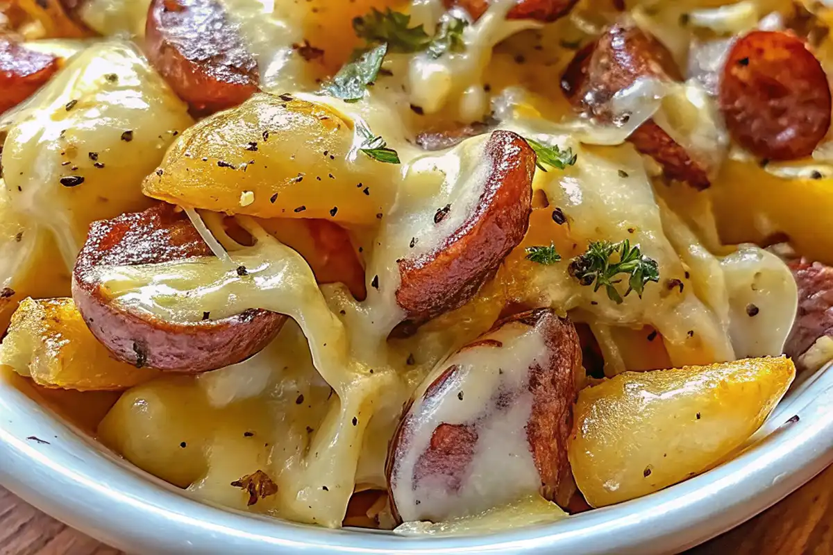 This cheesy ranch potatoes and smoked sausage bake is a hearty, flavorful comfort meal that’s perfect for dinner or potlucks.