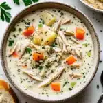 This crockpot chicken Alfredo soup is creamy, cheesy, and comforting—perfect for busy nights with minimal prep and maximum flavor.