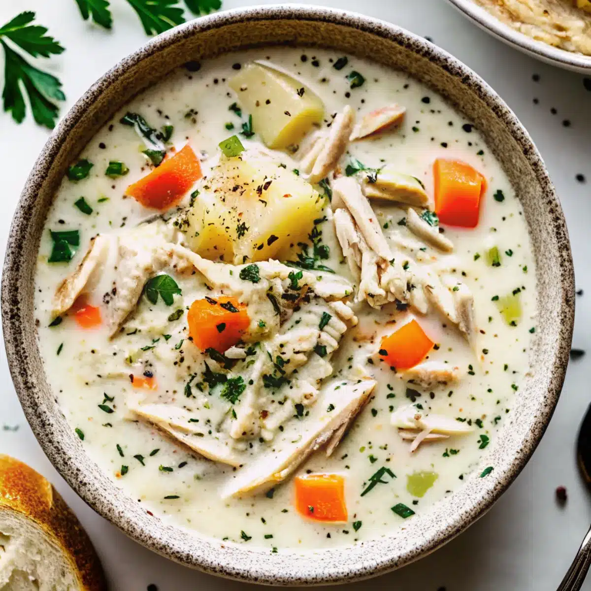 This crockpot chicken Alfredo soup is creamy, cheesy, and comforting—perfect for busy nights with minimal prep and maximum flavor.