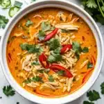 This crockpot Thai coconut chicken soup is creamy, aromatic, and packed with bold flavors—easy to prep and perfect for cozy nights!