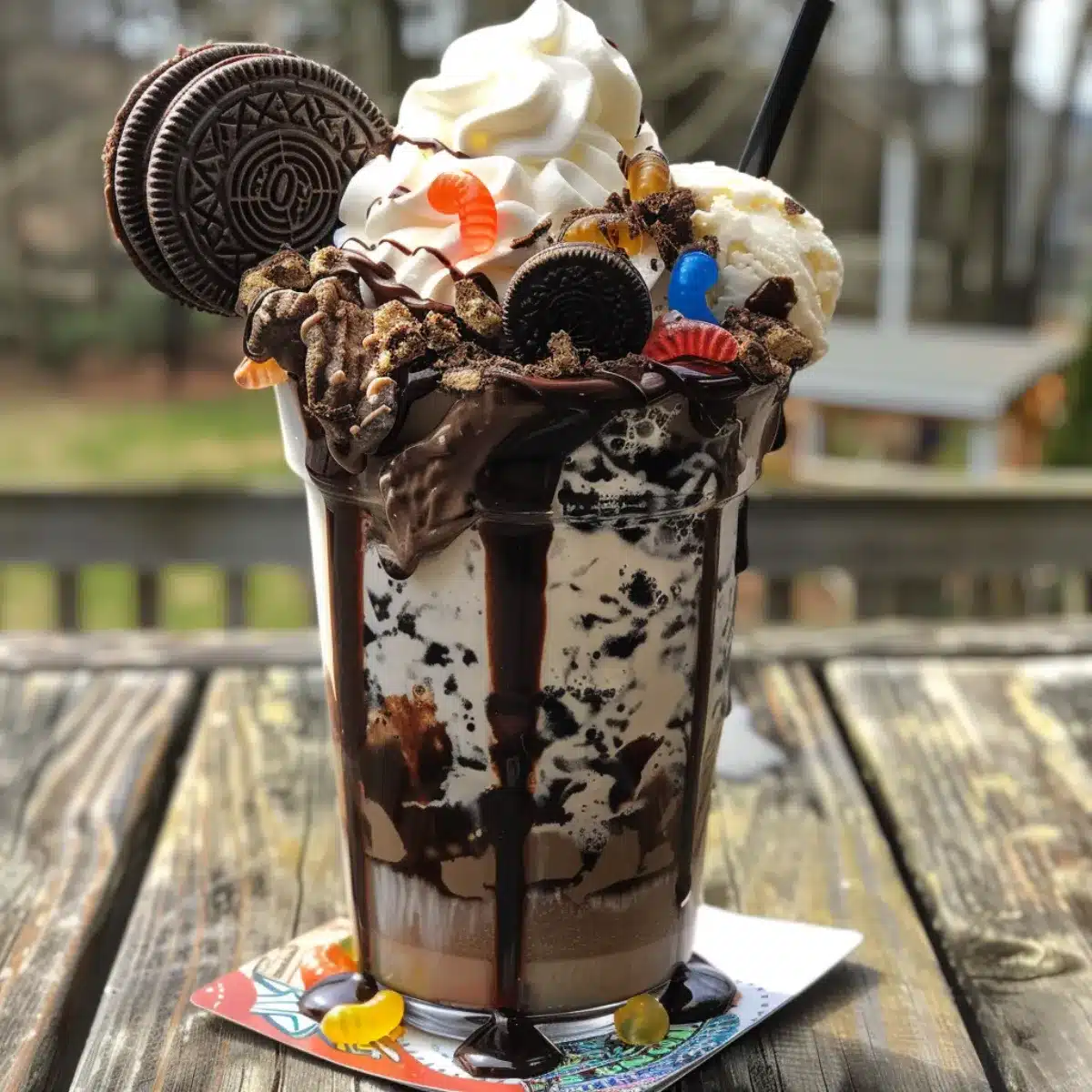 This Graveyard Dirt Milkshake is a spooky Halloween treat made with cookies, ice cream, and gummy worms—fun, festive, and delicious!