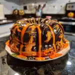 This spooky Halloween Bundt Cake is moist, colorful, and topped with a sweet glaze—perfect for parties and festive dessert tables.