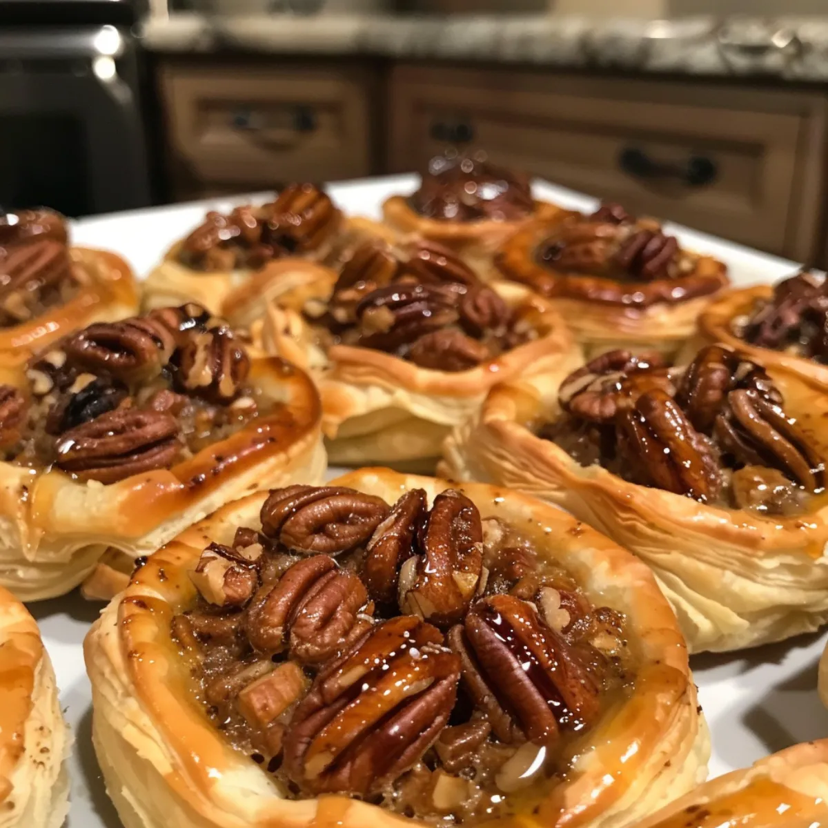 This Puff Pastry Pecan Pie is flaky, buttery, and filled with gooey pecan pie filling. A quick, elegant twist on the classic Southern dessert!
