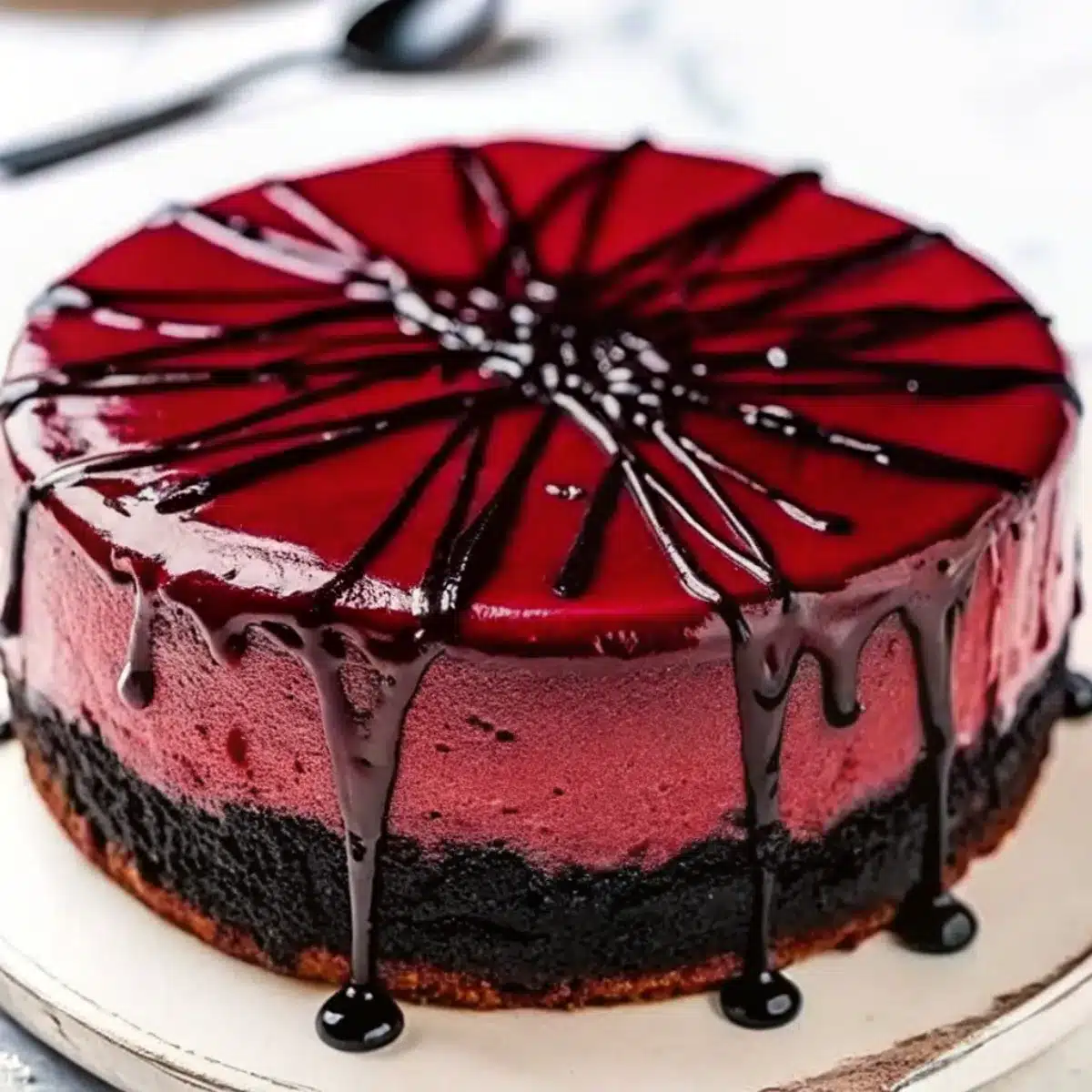 This Vampire Bite Red Velvet Cheesecake is a rich, creamy, and spooky dessert with dramatic “bloody” swirls—perfect for Halloween.