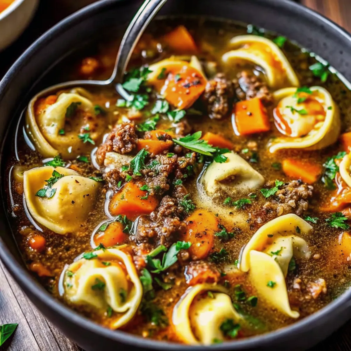 Autumn Tortellini Soup with Sausage is a cozy fall dinner made with cheese tortellini, Italian sausage, and vegetables simmered in a savory broth.