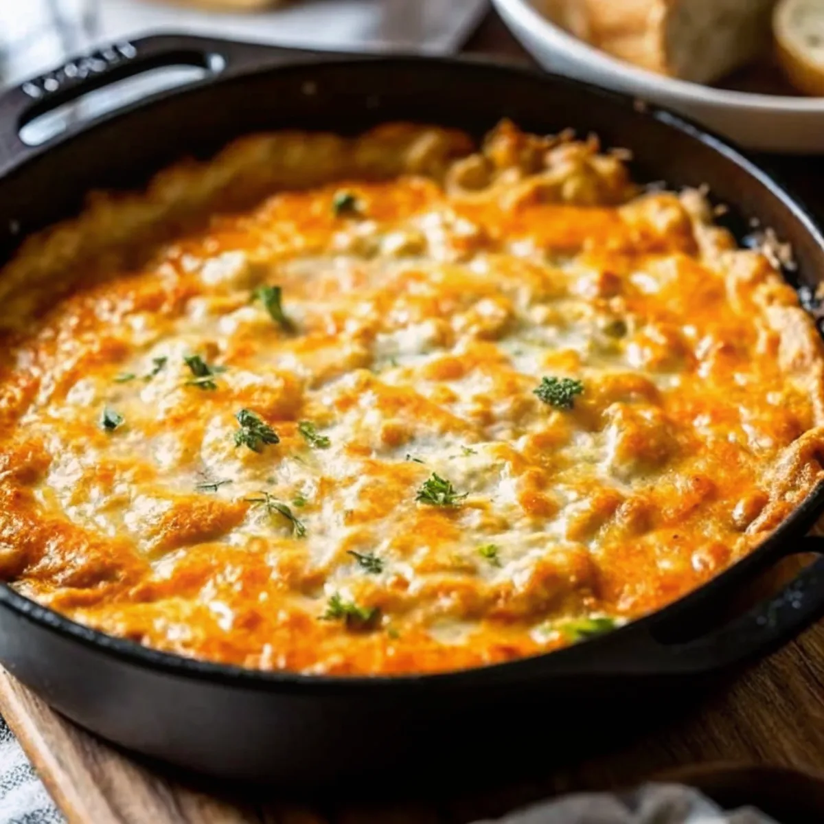 This Buffalo Chicken Dip is creamy, cheesy, and spicy with shredded chicken, ranch, and buffalo sauce. The ultimate game day party dip!