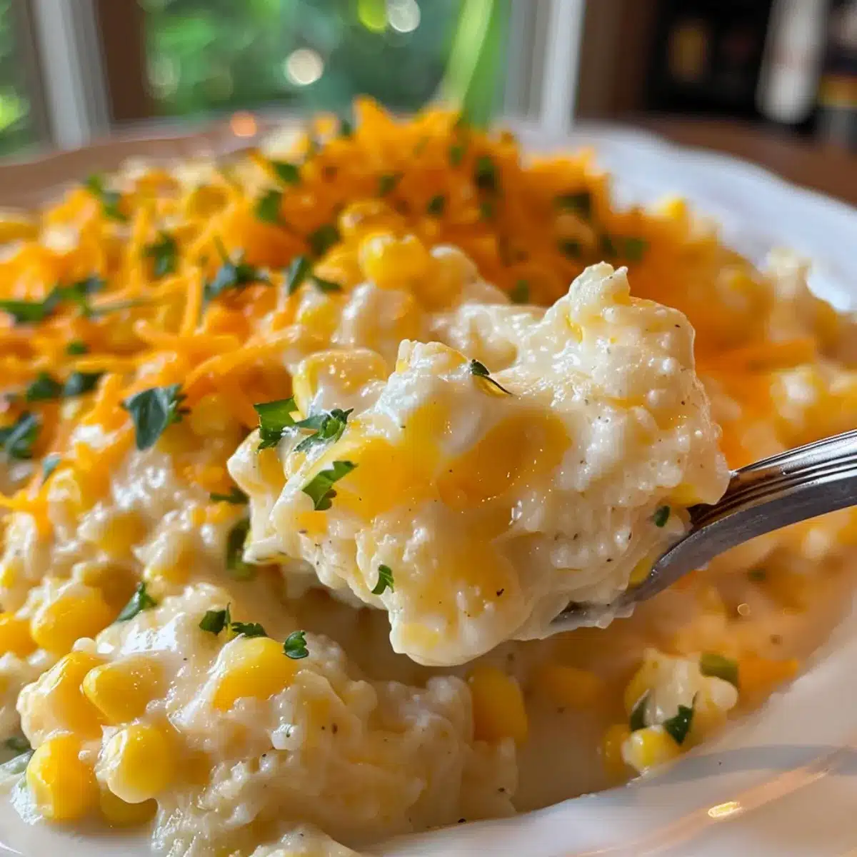 Creamy corn casserole is a rich, cheesy side dish made with corn, sour cream, and Jiffy mix—perfect for Thanksgiving or family dinners!