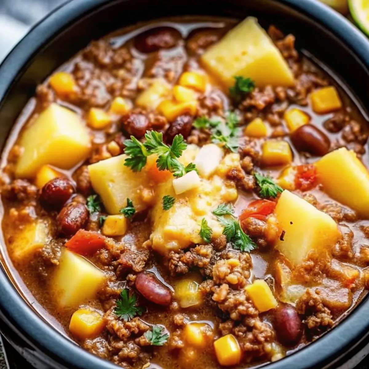 Slow Cooker Cowboy Casserole is a hearty recipe with ground beef, beans, potatoes, and cheese—easy comfort food for family dinners.