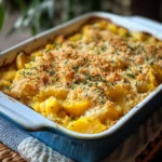 Southern squash casserole with tender yellow squash, creamy sauce, and buttery cracker topping—perfect for holidays or weeknight dinners!