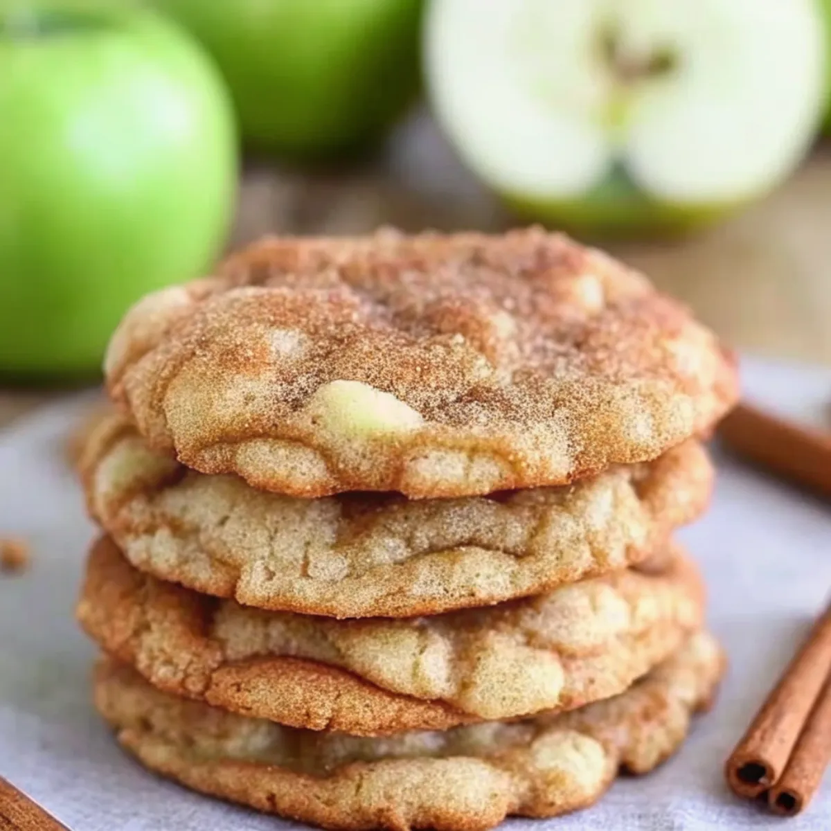 Spiced Apple Cinnamon Snickerdoodle Cookies are chewy, buttery, and rolled in cinnamon sugar with apple spice—perfect for fall baking.