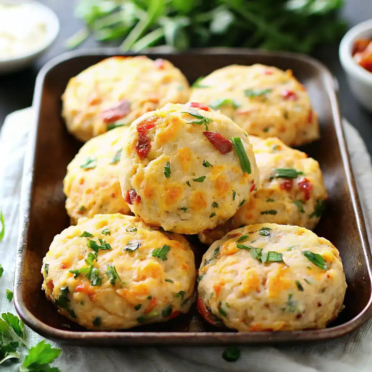 Breakfast Protein Biscuits are savory, high-protein biscuits made with turkey bacon, cheese, and cottage cheese. Perfect for meal prep and busy mornings.