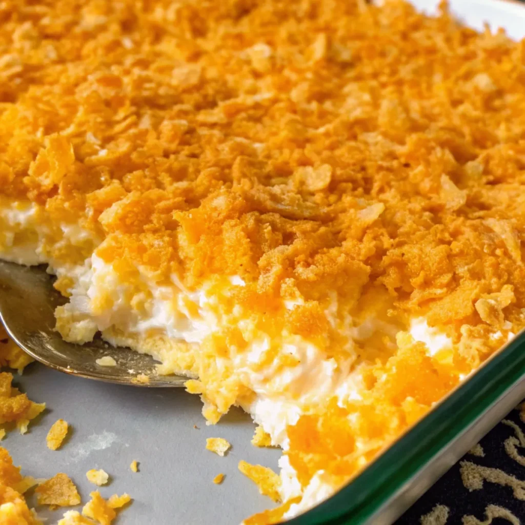 Classic cheesy funeral potatoes with hash browns, sour cream, cheddar, and buttery cornflake topping. The ultimate comfort food casserole.