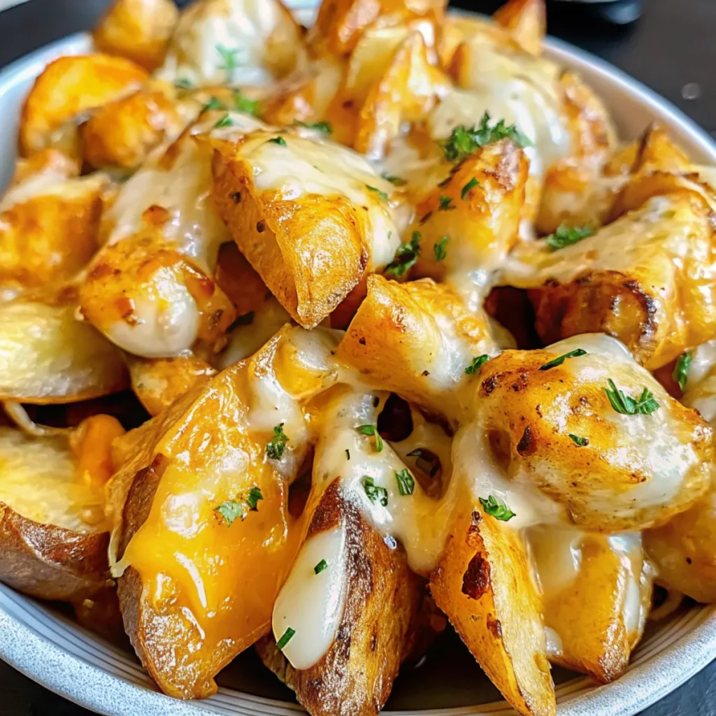 Cheesy Ranch Oven Roasted Potatoes are crispy, cheesy, and packed with flavor. The perfect side dish for weeknights, holidays, or cookouts.