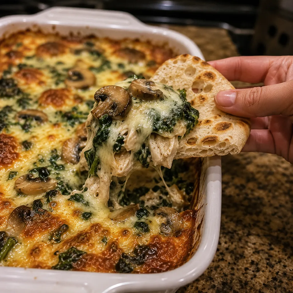 Chicken Spinach Mushroom Bake